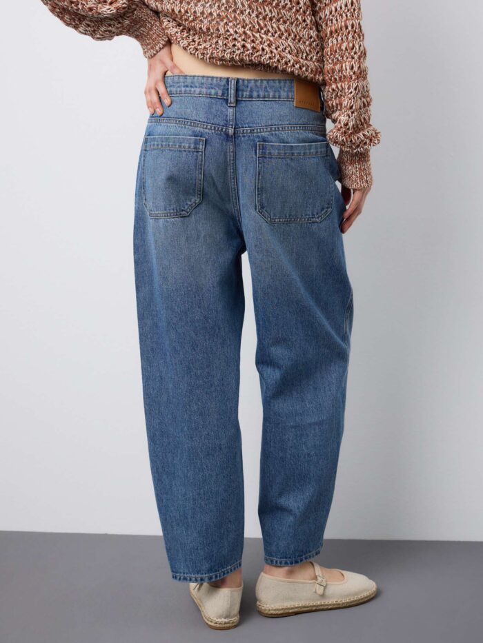 STEFANEL Denim balloon jeans in pure cotton with a regular fit Blue - Image 4