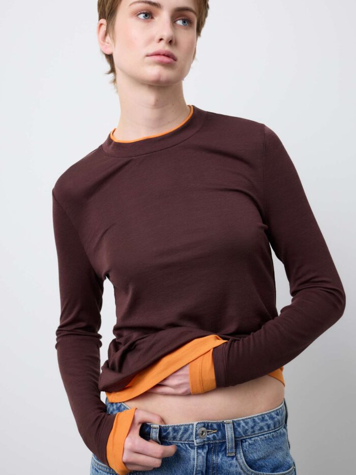 STEFANEL Lyocell and Wool Regular Fit Jumper Orange/brown - Image 2