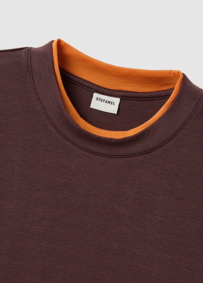 STEFANEL Lyocell and Wool Regular Fit Jumper Orange/brown - Image 7