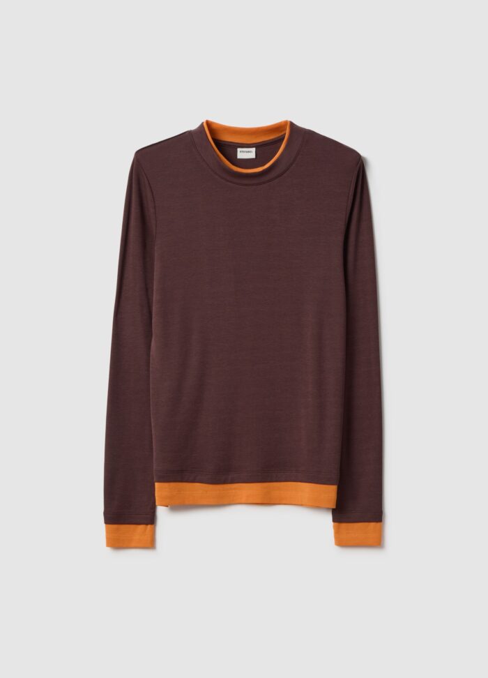 STEFANEL Lyocell and Wool Regular Fit Jumper Orange/brown - Image 5
