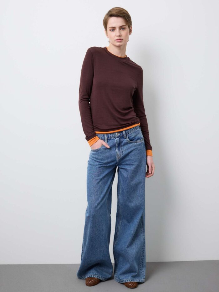 STEFANEL Lyocell and Wool Regular Fit Jumper Orange/brown - Image 3