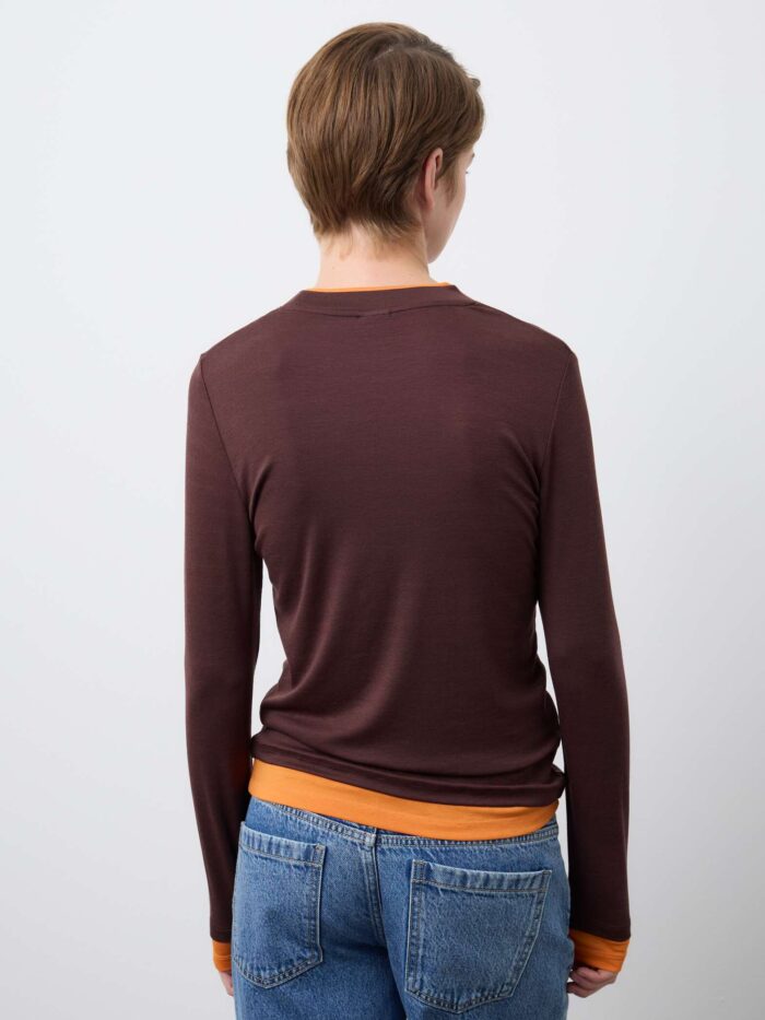 STEFANEL Lyocell and Wool Regular Fit Jumper Orange/brown - Image 4