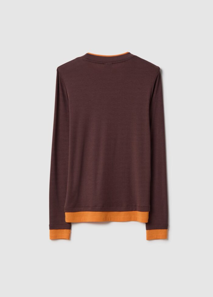 STEFANEL Lyocell and Wool Regular Fit Jumper Orange/brown - Image 6