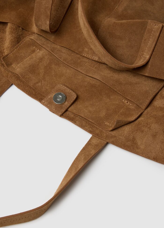 STEFANEL Genuine leather shoulder bag with double handles Brown - Image 3