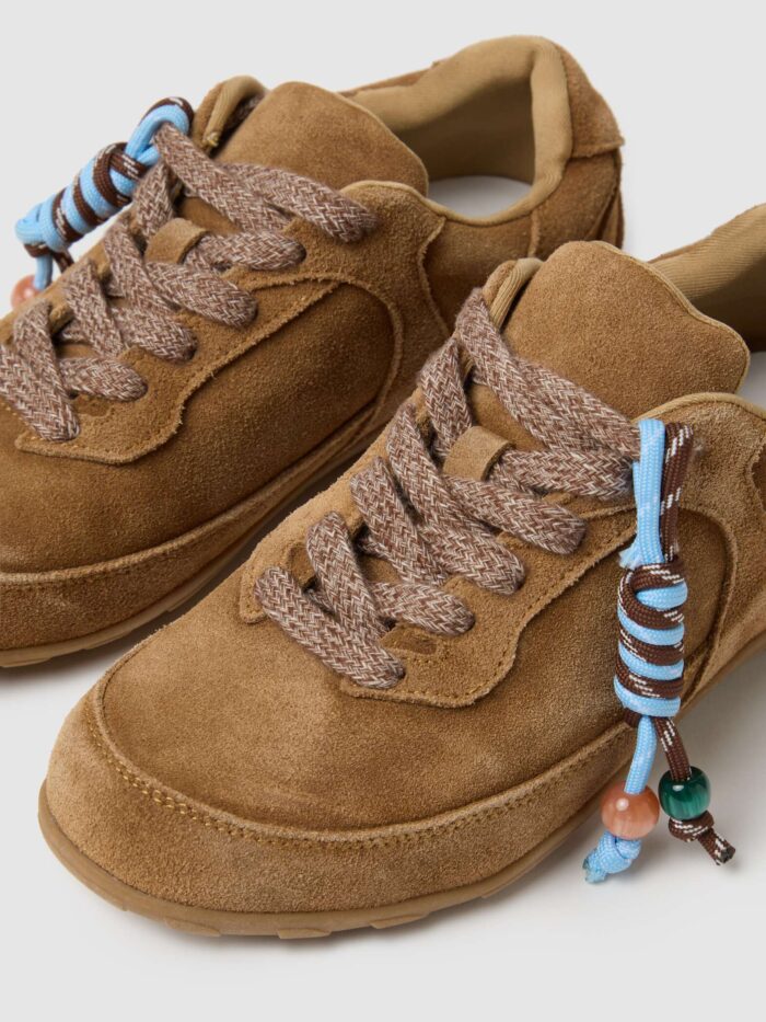 STEFANEL genuine leather shoes with colourful laces Brown - Image 2