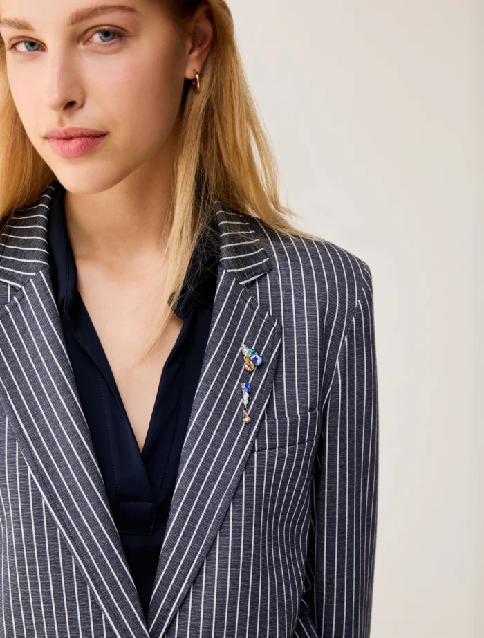 PENNY BLACK Pinstripe jersey blazer Navy - Image 2
