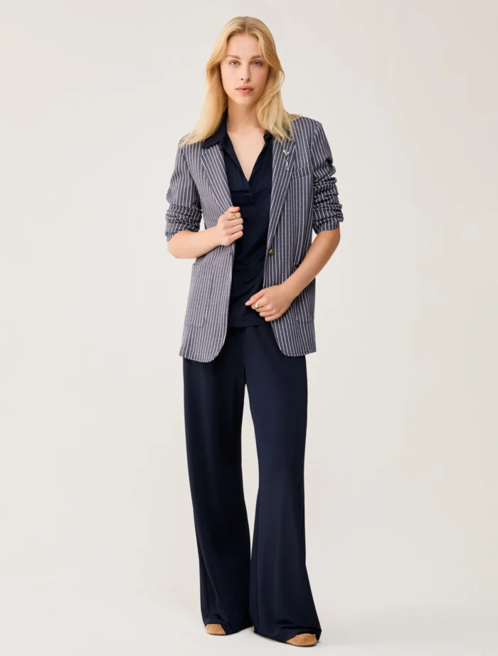PENNY BLACK Pinstripe jersey blazer Navy - Image 5