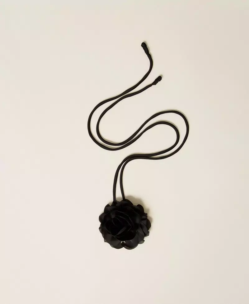 261AA4071_00006_01 ACTITUDE Choker with satin flower Black - Image 1