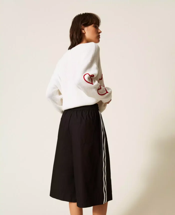 ACTITUDE Recycled poplin Bermuda shorts Black - Image 4