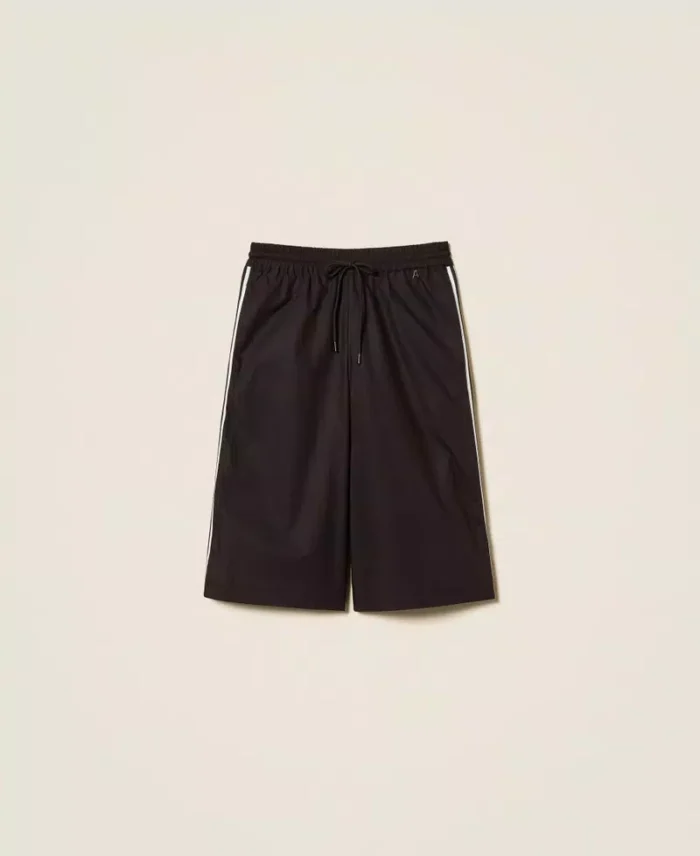 ACTITUDE Recycled poplin Bermuda shorts Black - Image 5