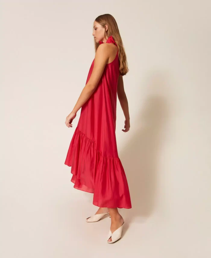 ACTITUDE Long voile dress with ruffles Magenta - Image 3