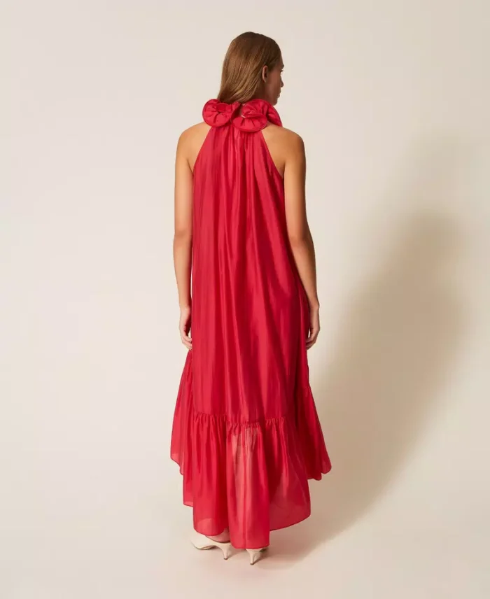 ACTITUDE Long voile dress with ruffles Magenta - Image 5