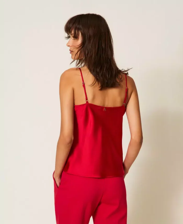 ACTITUDE Satin top with knot Magenta - Image 4
