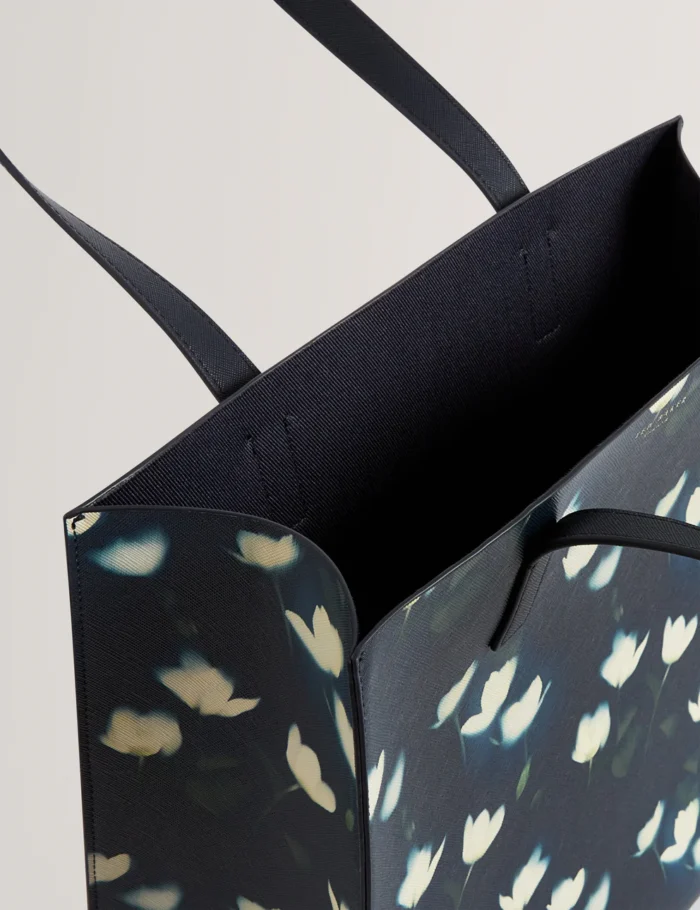 TED BAKER Large Tulip Printed Icon Bag Blue - Image 3