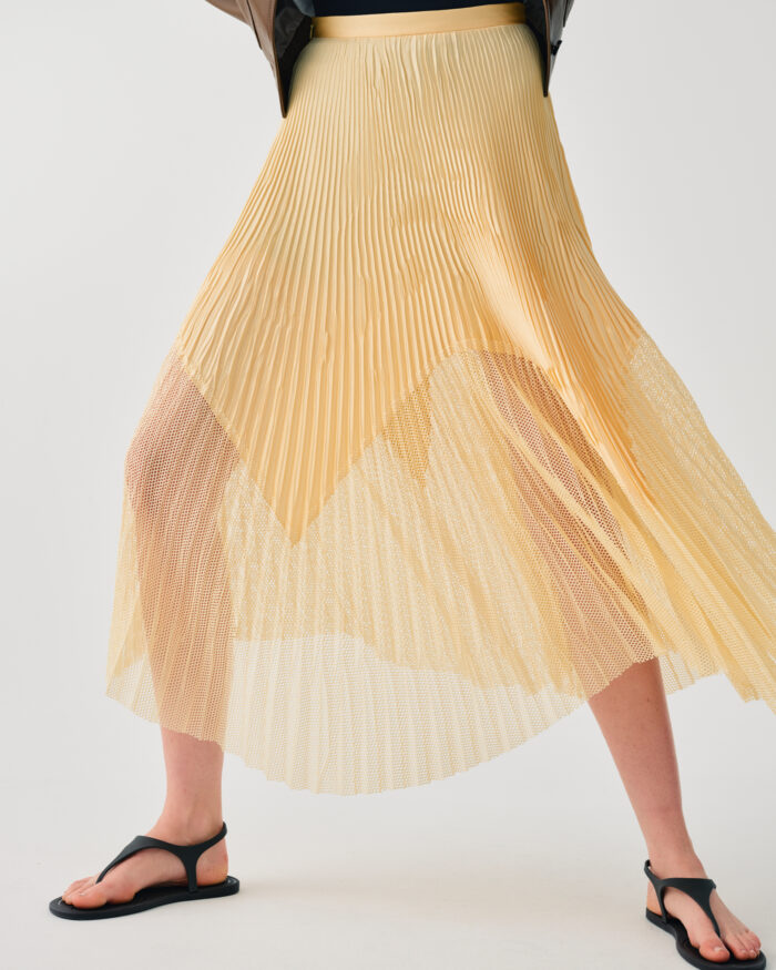 BEATRICE Long pleated skirt Yellow - Image 2