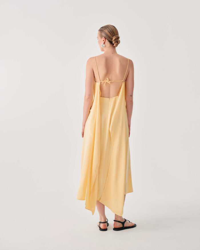 BEATRICE Long dress with thin straps Yellow - Image 2