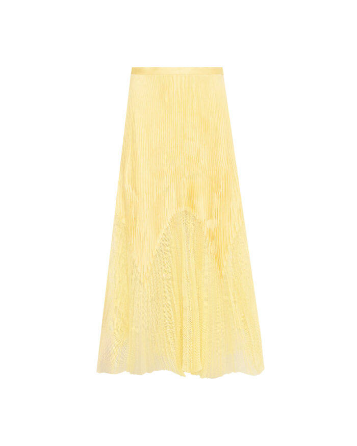 BEATRICE Long pleated skirt Yellow - Image 4