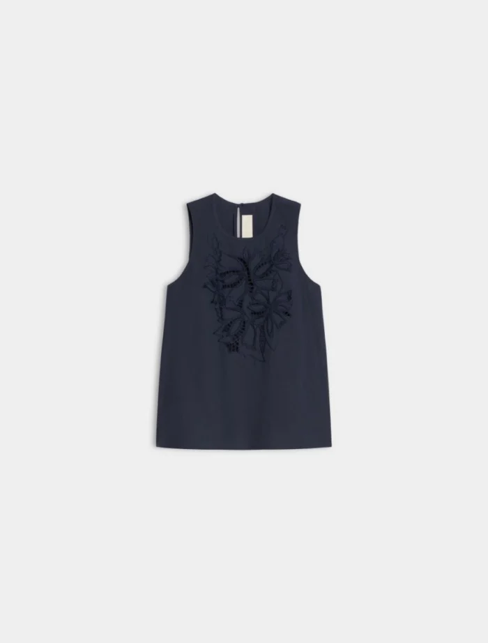 i BLUES Emboidered top Navy - Image 5