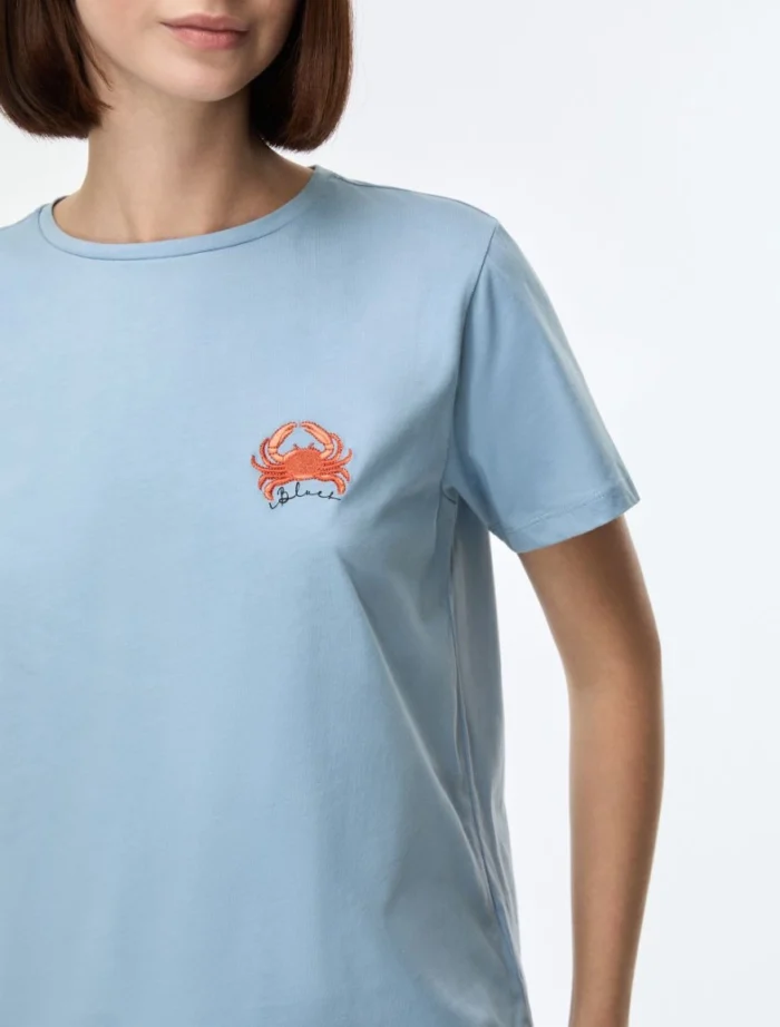i BLUES Embroidered t-shirt Light blue - Image 2