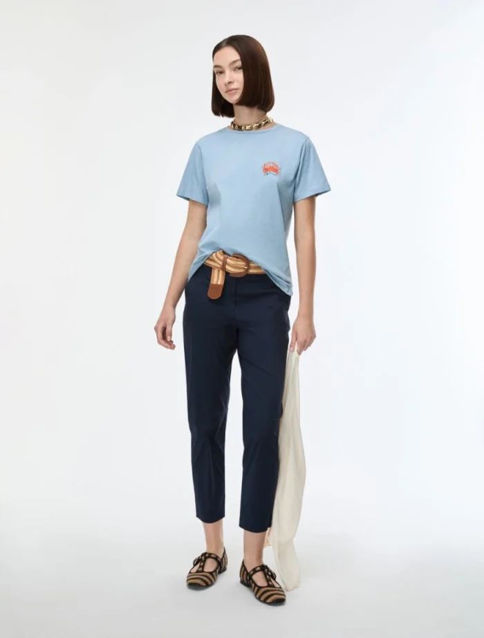 i BLUES Embroidered t-shirt Light blue - Image 4