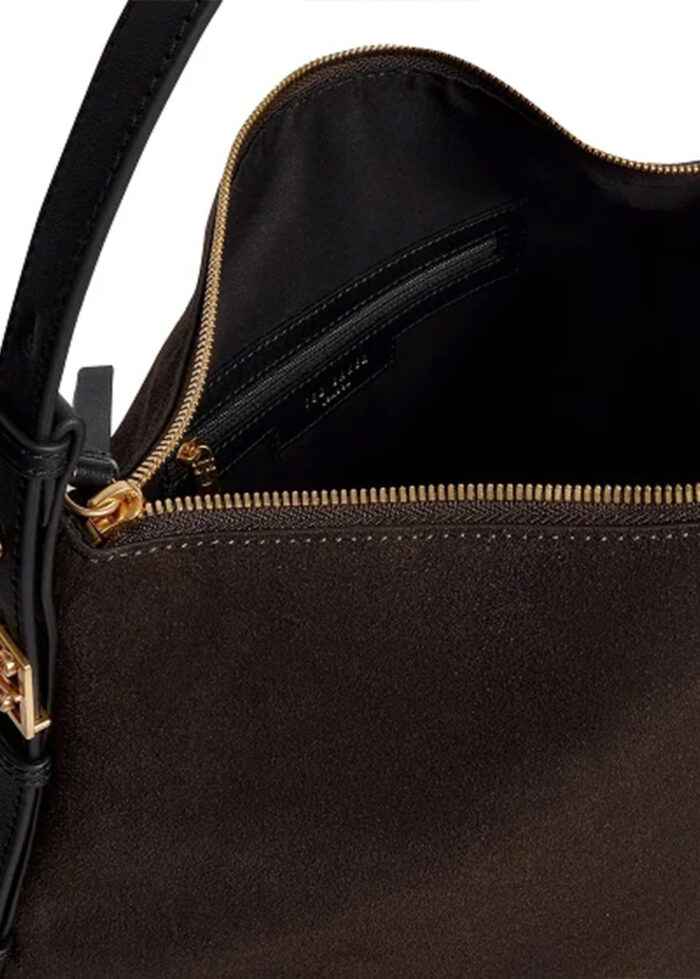TED BAKER TB Script Detail Slouchy Suede Bag Brown - Image 4