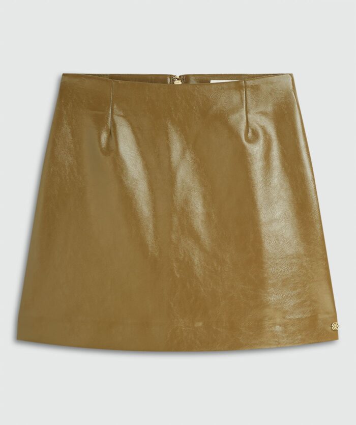 JOSH-V ESRA High-Rise Patent-Look Skort - Olive Green - Image 2