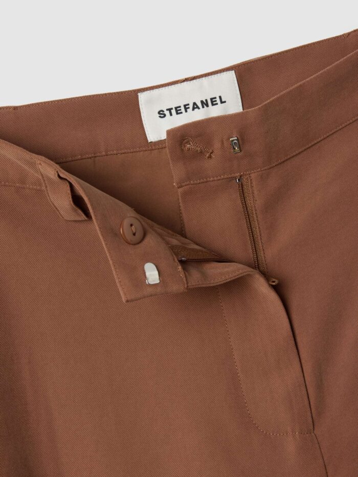 STEFANEL Regular fit viscose blend trousers Brown - Image 4