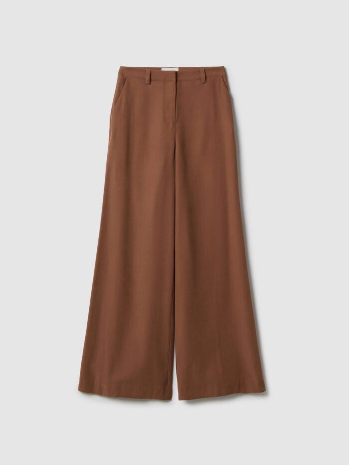 STEFANEL Regular fit viscose blend trousers Brown - Image 7