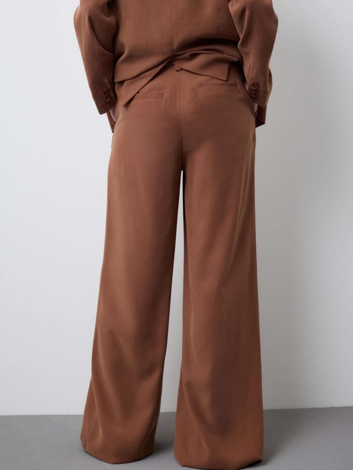 STEFANEL Regular fit viscose blend trousers Brown - Image 5