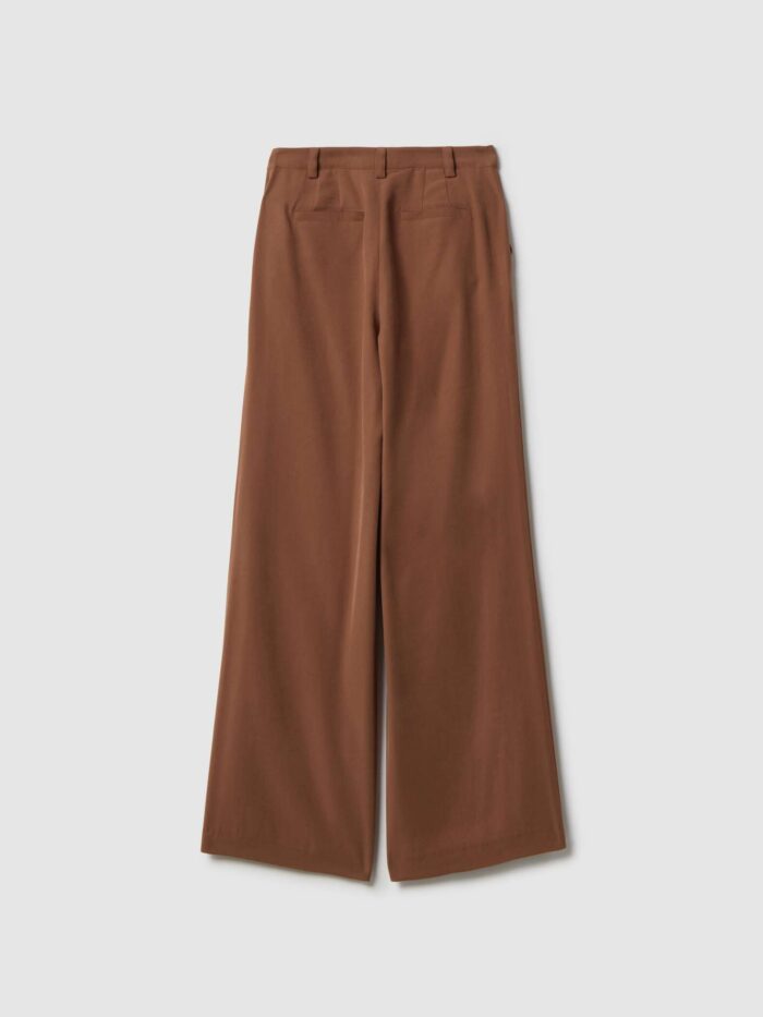 STEFANEL Regular fit viscose blend trousers Brown - Image 6