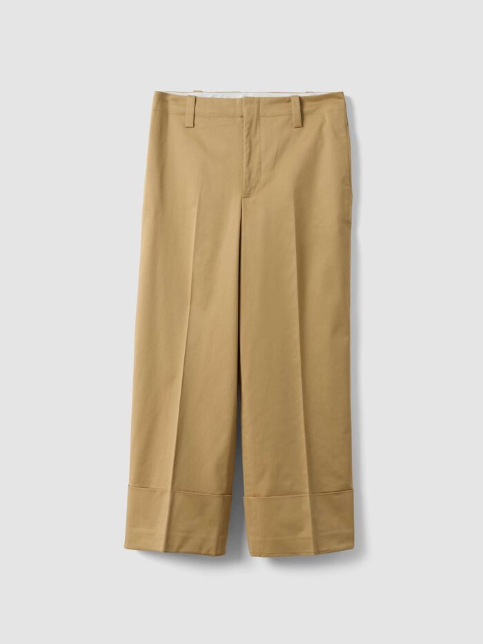 STEFANEL Straight stretch cotton trousers Beige - Image 6