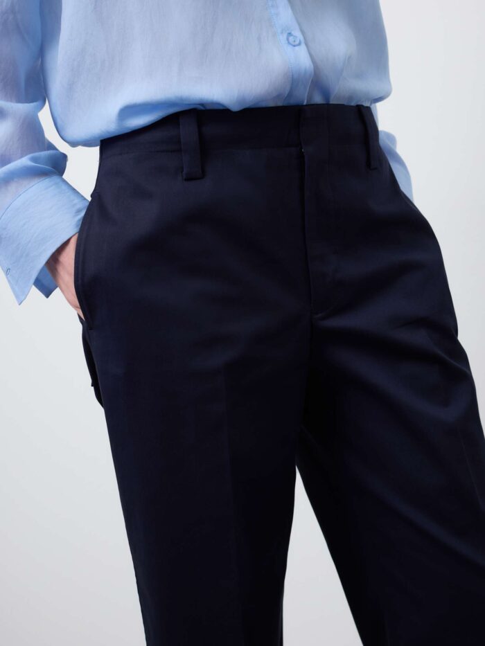 STEFANEL Straight-leg stretch gabardine trousers Blue - Image 3