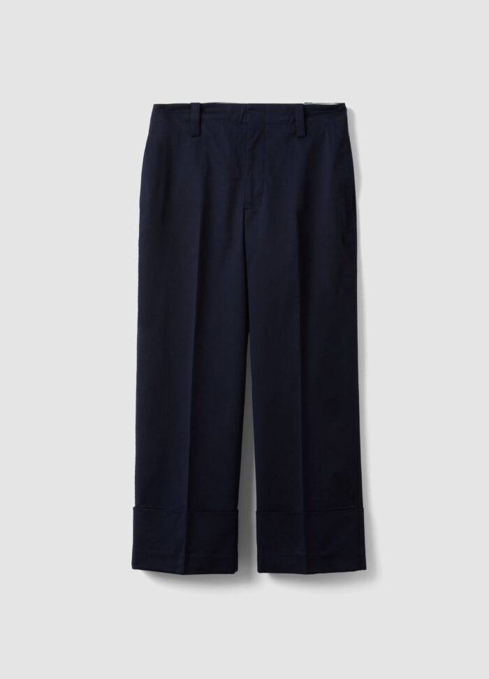 STEFANEL Straight-leg stretch gabardine trousers Blue - Image 6