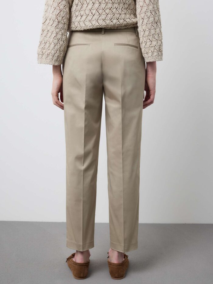 STEFANEL Stretch cotton trousers Beige - Image 4