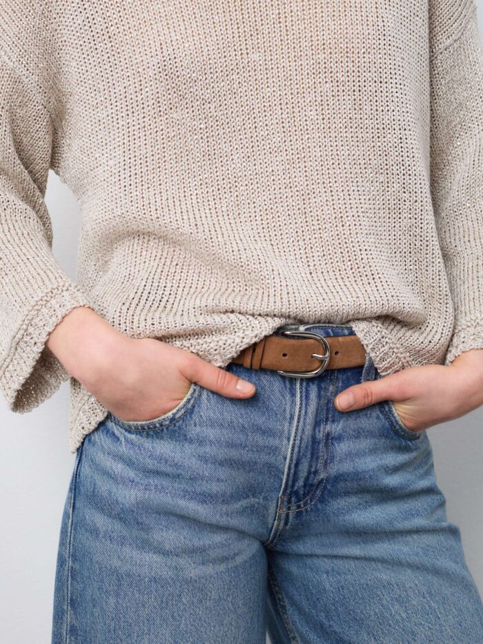 STEFANEL Regular-fit linen blend sweater Beige - Image 2