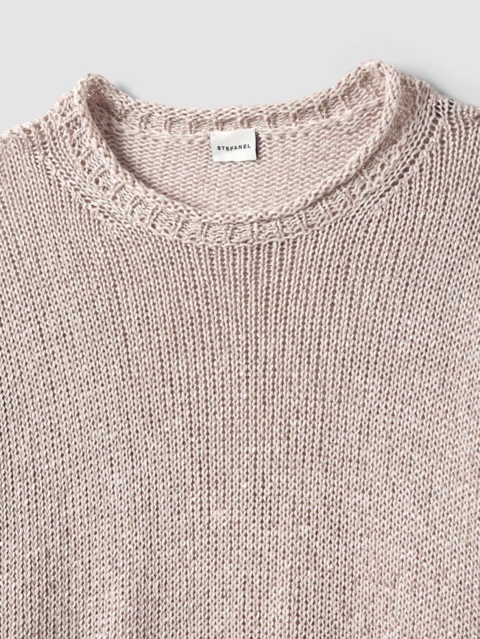 STEFANEL Regular-fit linen blend sweater Beige - Image 4