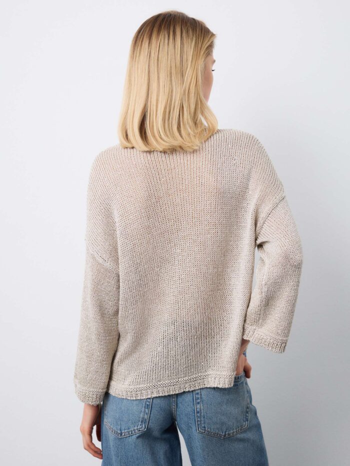 STEFANEL Regular-fit linen blend sweater Beige - Image 5