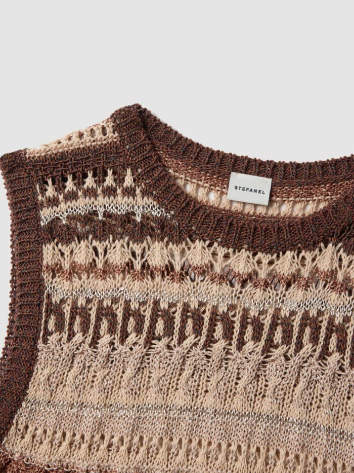 STEFANEL Regular fit striped cotton blend tank top Multicolor - Image 5