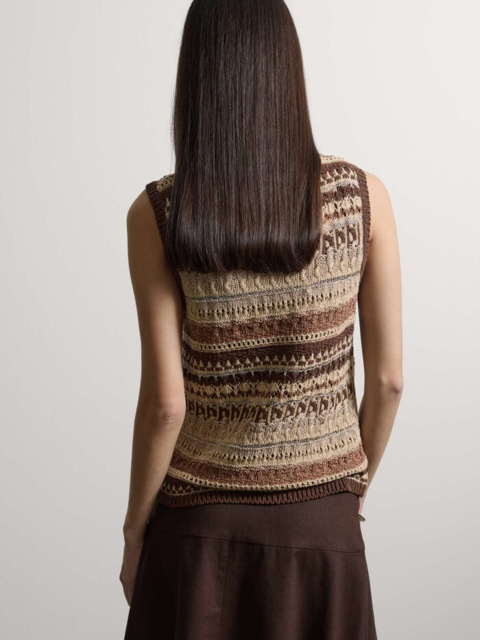 STEFANEL Regular fit striped cotton blend tank top Multicolor - Image 4