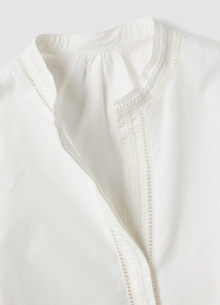 STEFANEL Regular fit pure cotton shirt with mandarin collar White - Image 5