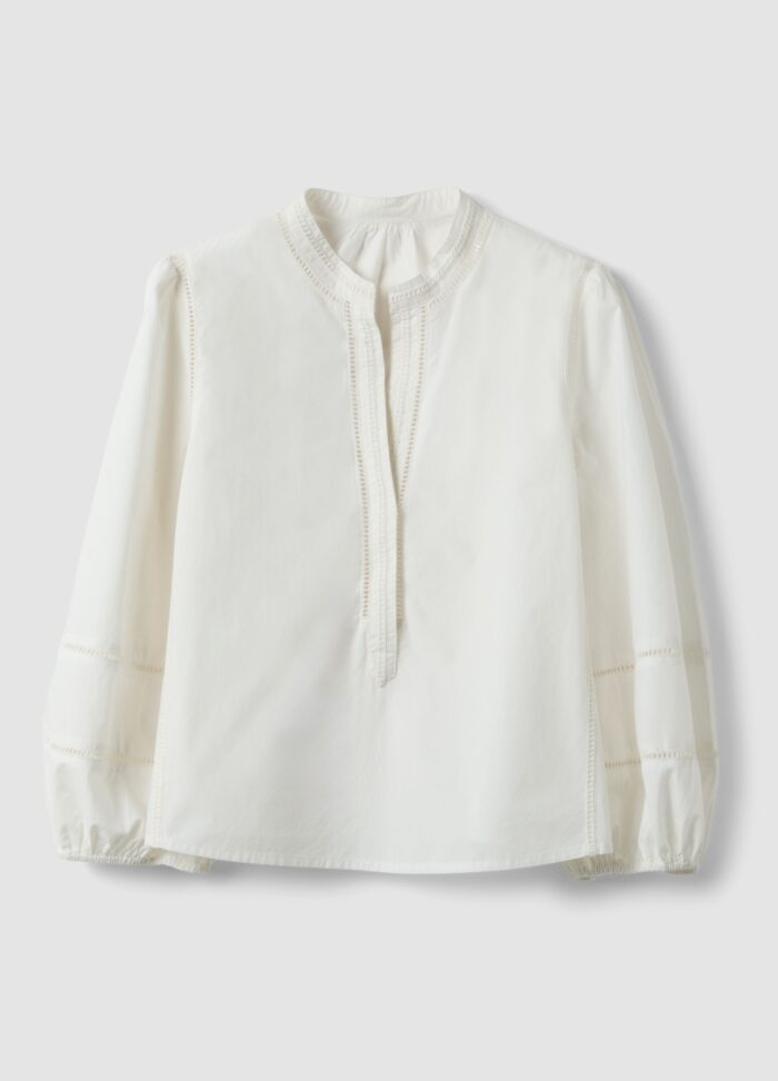STEFANEL Regular fit pure cotton shirt with mandarin collar White - Image 6