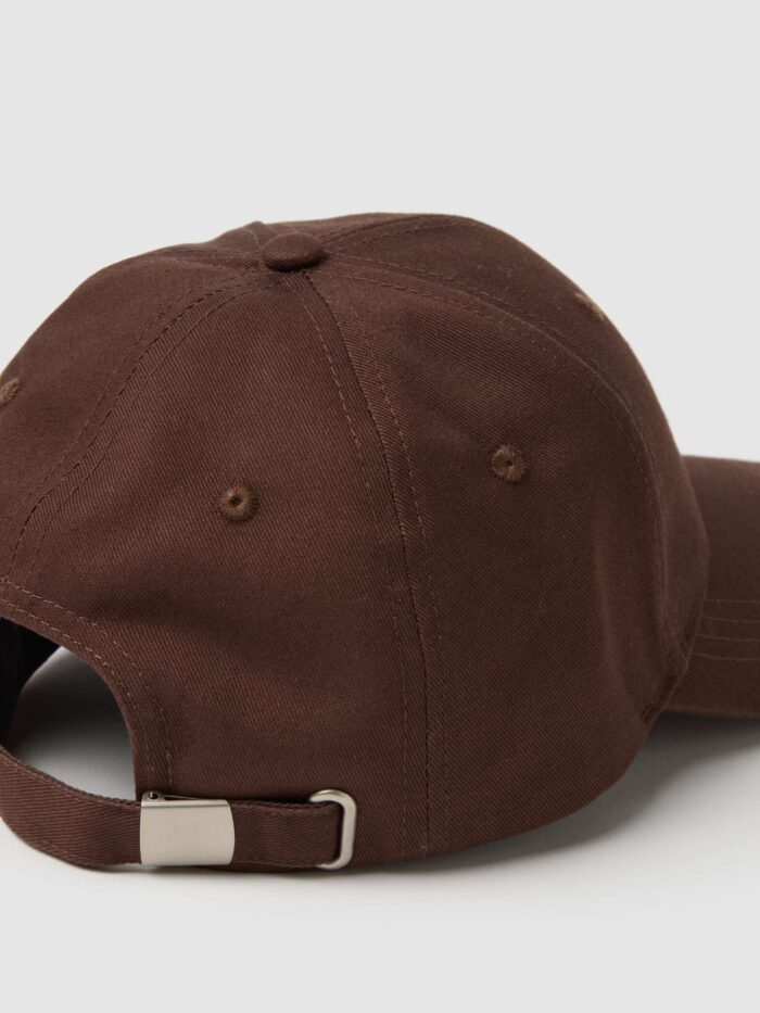 STEFANEL Adjustable pure cotton hat Brown - Image 3