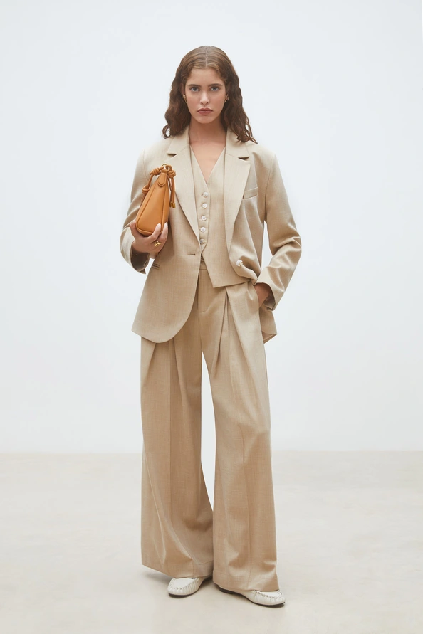 00W005725A SUNCOO Dwen Beige blazer jacket Beige - Image 1