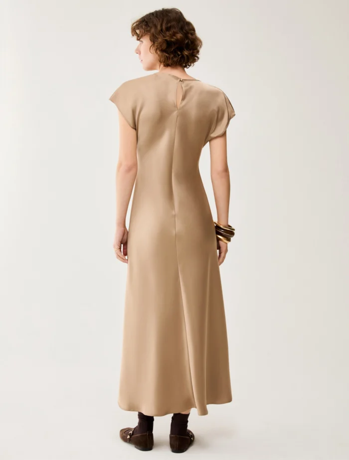 PENNY BLACK Double Satin Midi Dress Sand - Image 4