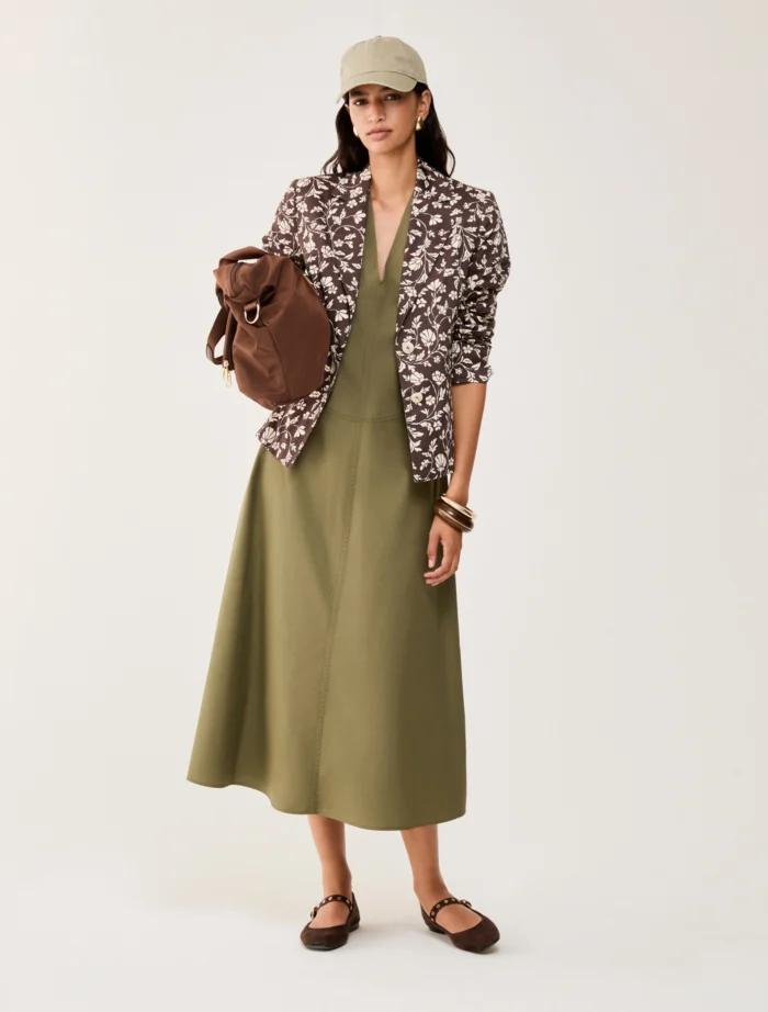 PENNY BLACK Poplin midi dress Khaki - Image 4