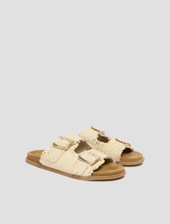 PENNY BLACK Buckle-detail Woven Sandals Ivory - Image 2