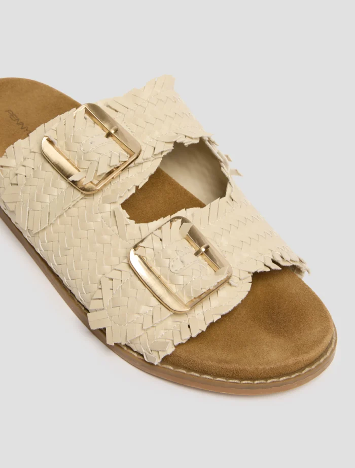 PENNY BLACK Buckle-detail Woven Sandals Ivory - Image 3
