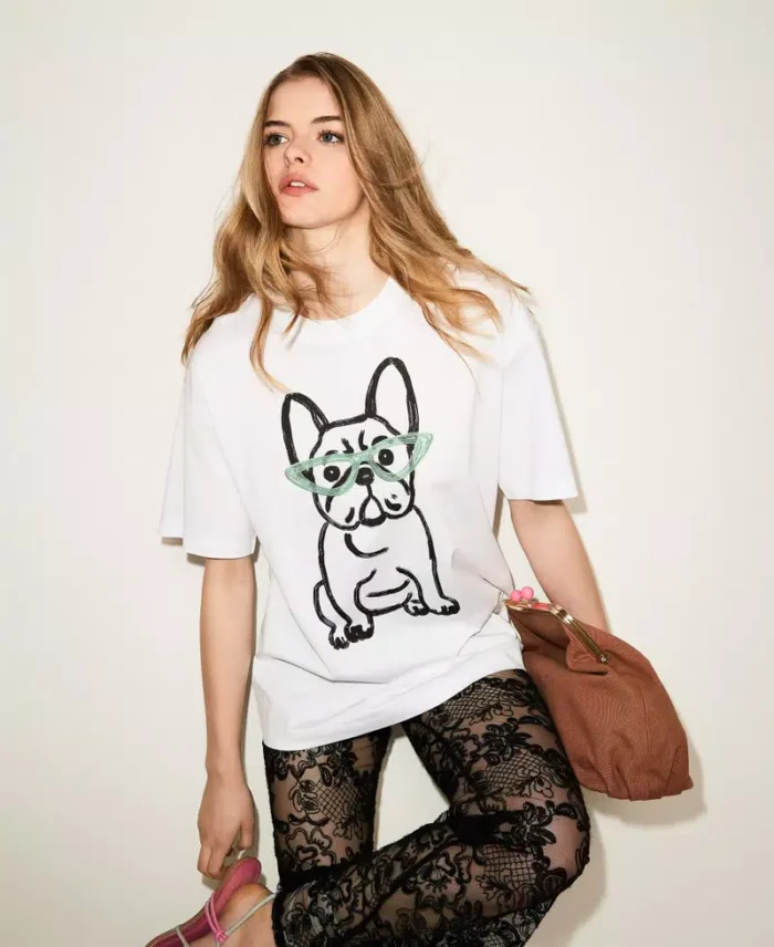 ACTITUDE MYFO oversize T-shirt with print and embroidery White - Image 5