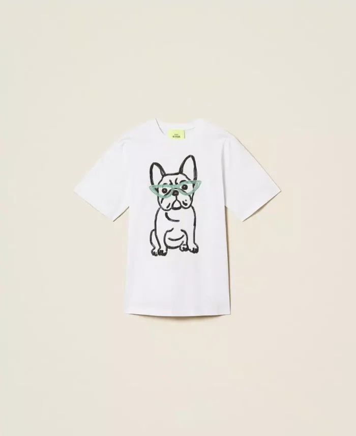 ACTITUDE MYFO oversize T-shirt with print and embroidery White - Image 6