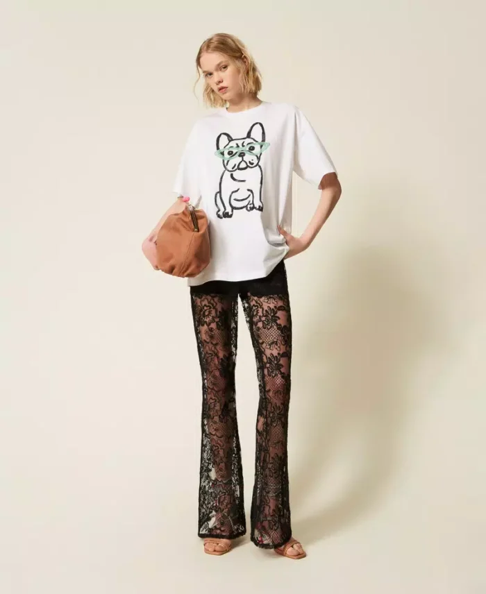 ACTITUDE MYFO oversize T-shirt with print and embroidery White - Image 7